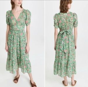 Xirena Camelia Jade Green Cotton Midi Dress
